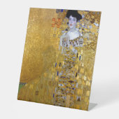 Mooie vrouw in Gold Gustav Klimt Reclamebord Met Voetstuk (Voorkant)