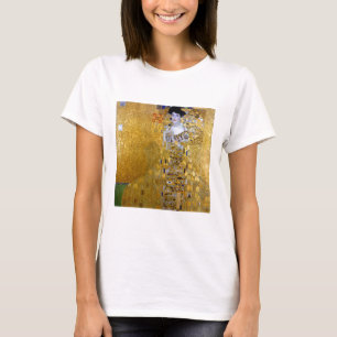 Mooie vrouw in Gold Gustav Klimt T-shirt