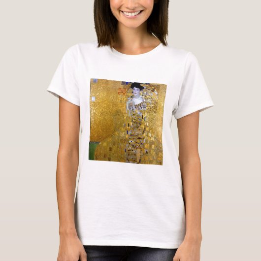 Mooie vrouw in Gold Gustav Klimt T-shirt (Voorkant)