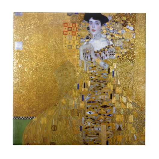 Mooie vrouw in Gold Gustav Klimt Tegeltje (Voorkant)