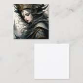 Mooie Vrouw in Gotisch Kasteel, mooi oog. C Vierkante Visitekaartje (Voorkant / Achterkant)