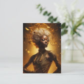 Mooie Vrouw in Goud Briefkaart (Staand voorkant)