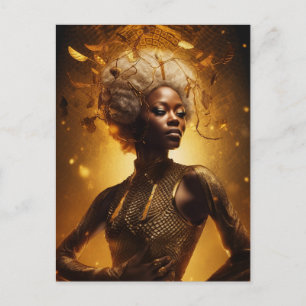 Mooie Vrouw in Goud Briefkaart