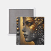 Mooie vrouw in goud eterisch magneet (Voorkant / Achterkant)