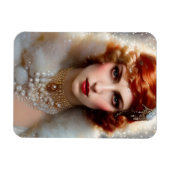 Mooie vrouw in het wit magneet (Horizontaal)