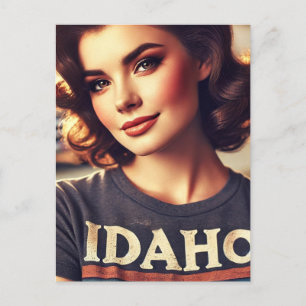 mooie vrouw in Idaho shirt Briefkaart