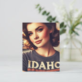  mooie vrouw in Idaho shirt Briefkaart (Staand voorkant)
