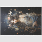 Mooie vrouw in  jurk met vlinders tissuepapier (Voorkant)