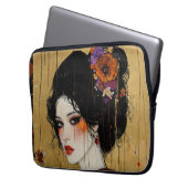 Mooie vrouw in Kimono Laptop Sleeve (Voorkant Links)
