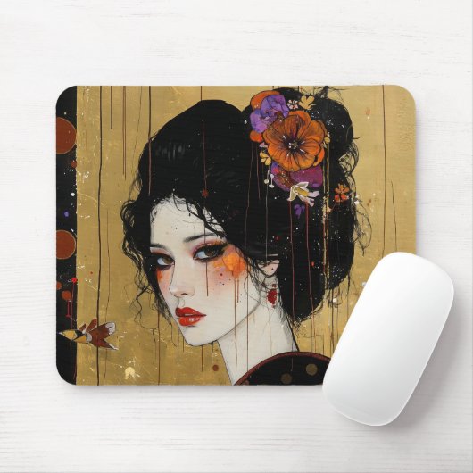 Mooie vrouw in Kimono Muismat (Met muis)