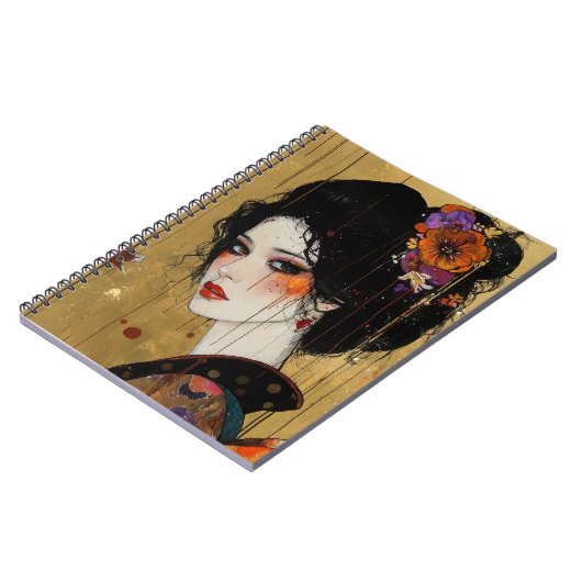 Mooie vrouw in Kimono Notitieboek (Linkerzijde)