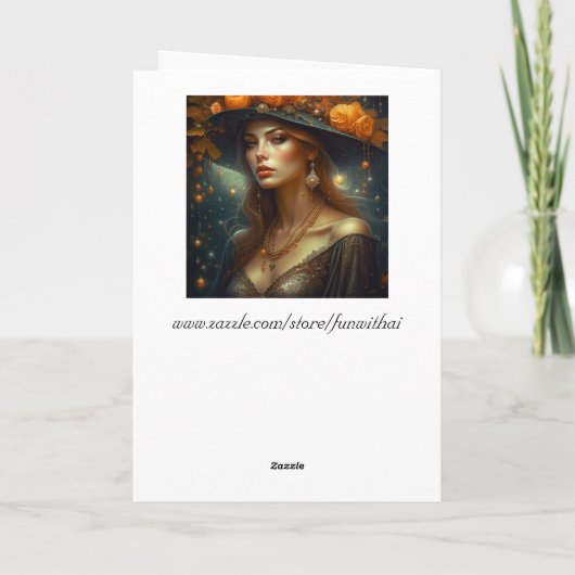 Mooie vrouw in Pet Etherische Ai Art Kaart (Achterkant)