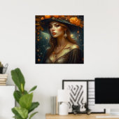 Mooie vrouw in Pet Etherische Ai Art Poster (Thuiskantoor)