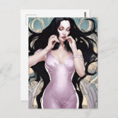 Mooie vrouw in roze briefkaart (Voorkant / Achterkant)