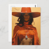 Mooie vrouw in Sinaasappel Briefkaart (Voorkant / Achterkant)