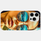 Mooie Vrouw in Zonnebril Bergreflectie Case-Mate iPhone Case (Achterkant (horizontaal))