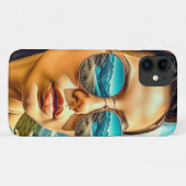 Mooie Vrouw in Zonnebril Bergreflectie Case-Mate iPhone Case (Achterkant (horizontaal))