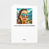 Mooie Vrouw in Zonnebril Bergreflectie Kaart (Achterkant)