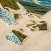 Mooie Vrouw in Zonnebril Bergreflectie Legpuzzel (Zijkant)