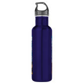 Mooie Vrouw in Zonnebril Bergreflectie Waterfles (Achterkant)