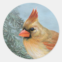 Mooie Vrouw kardinaal Ronde Sticker