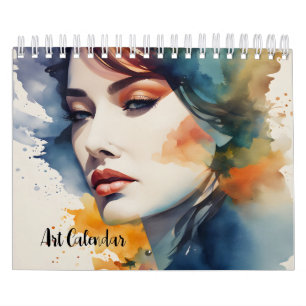 Mooie vrouw kunst dubbele belichting kalender