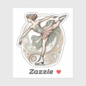 Mooie vrouw kunstschaatser Sticker (Vel)