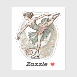 Mooie vrouw kunstschaatser Sticker