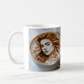 Mooie vrouw Latte Art Koffiemok (Links)