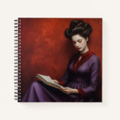 Mooie vrouw lezen notitieboek (Voorkant)