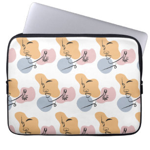 Mooie vrouw lijn kunst laptop sleeve