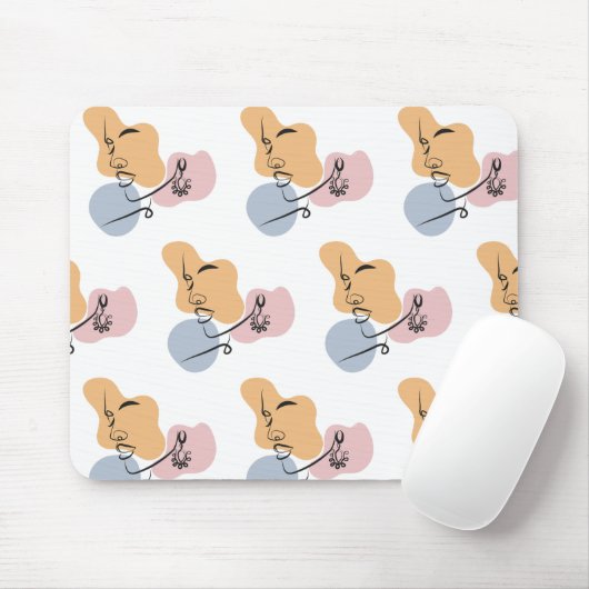 Mooie vrouw lijn kunst muismat (Met muis)