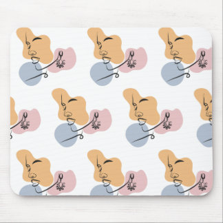 Mooie vrouw lijn kunst muismat