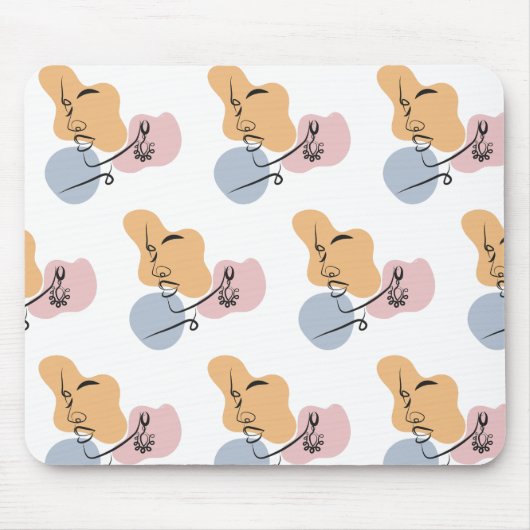 Mooie vrouw lijn kunst muismat (Voorkant)