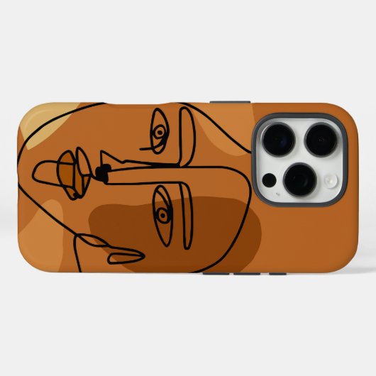 Mooie vrouw Line Art Stoere iPhone case (Achterkant (horizontaal))