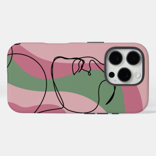 Mooie vrouw Line Art Stoere iPhone case (Achterkant (horizontaal))