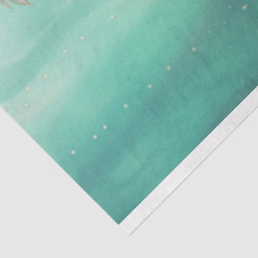 Mooie Vrouw Lotus Water Emerald Groen Tissuepapier (Detail)