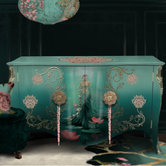 Mooie Vrouw Lotus Water Emerald Groen Tissuepapier