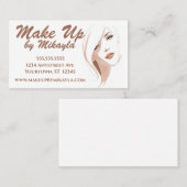 Mooie vrouw make-up stylist cosmetica haar visitekaartje (Voorkant / Achterkant)