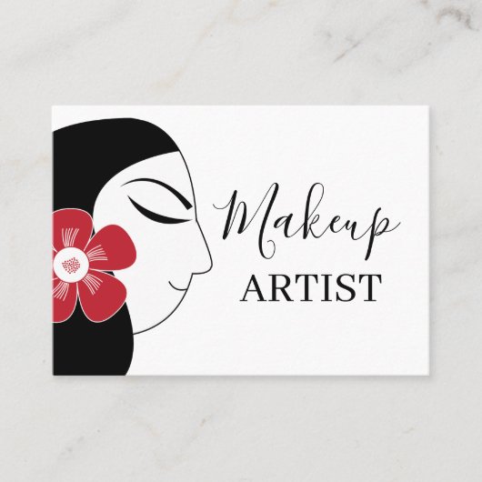 Mooie vrouw make-up visitekaartje (Voorkant)