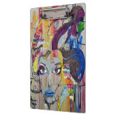 Mooie vrouw met blauwe lippen graffiti klembord (Links)