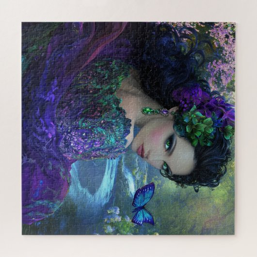 Mooie vrouw met groene ogen legpuzzel (Horizontaal)