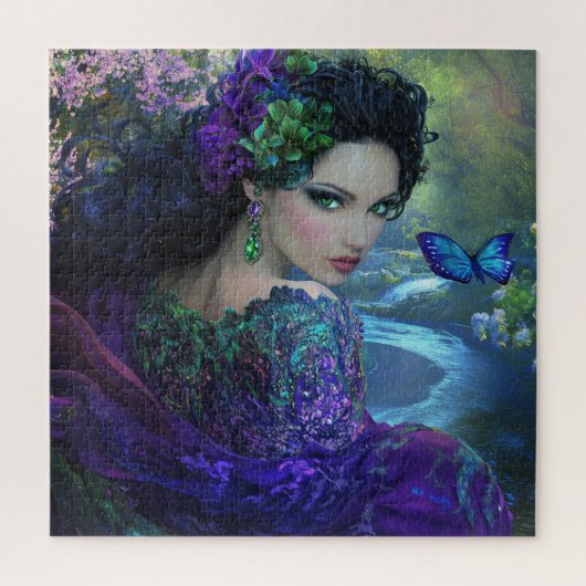 Mooie vrouw met groene ogen legpuzzel (Verticaal)