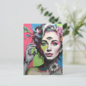 Mooie vrouw met het derde oog briefkaart (Staand voorkant)