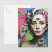 Mooie vrouw met het derde oog briefkaart (Voorkant / Achterkant)