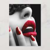 Mooie Vrouw met het Zwarte Masker van het Kant Briefkaart (Voorkant)