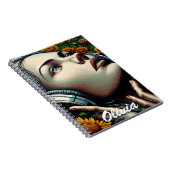 Mooie Vrouw met Hoofdtelefoon in Zonnebloemen Notitieboek (Rechterzijde)