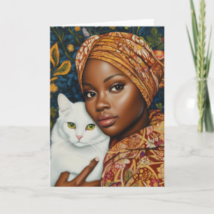 Mooie vrouw met kat