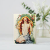 Mooie vrouw met lastige Golden Hair Briefkaart (Staand voorkant)