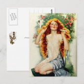 Mooie vrouw met lastige Golden Hair Briefkaart (Voorkant / Achterkant)
